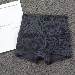 Lululemon black & gray hi rise luon shorts